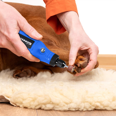 GINELSON cordless rotary tool ergonomic grip improves handling.