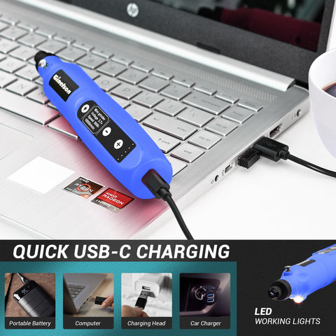 GINELSON cordless rotary tool USB-C charging for longer use.