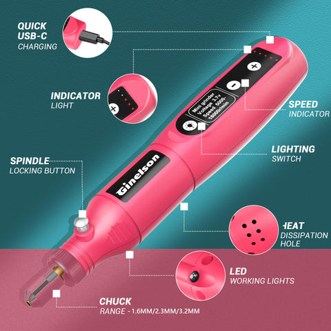 GINELSON 70-accessories kit enables versatile DIY projects across materials.