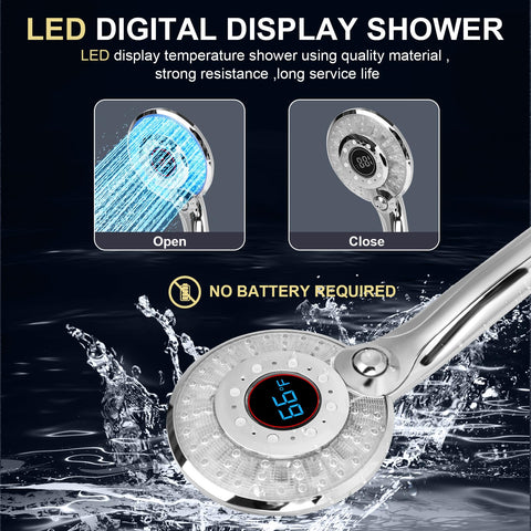 GINOOJY color-changing LED display adapts to water temperature for intuitive bath ambience.