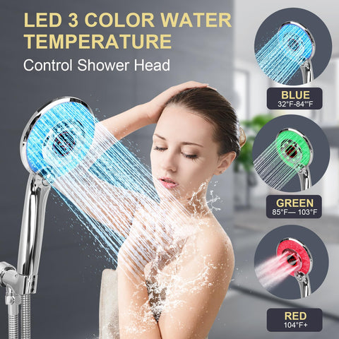 GINOOJY high-pressure mode boosts water flow for a more invigorating shower.