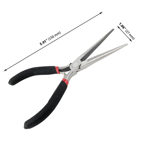 GINLANK needle nose pliers with steel construction for durable component handling.