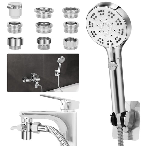 GINOOJY bathtub faucet shower kit with 79-inch hose for easy reach and thorough rinsing.