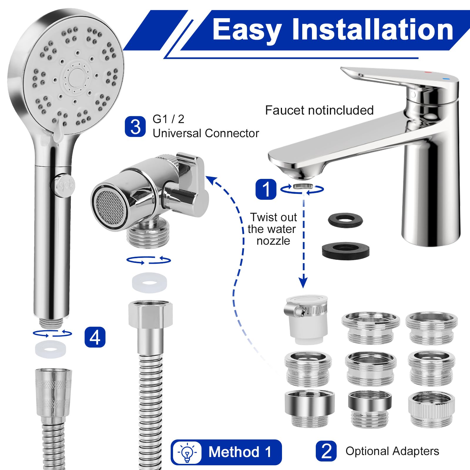 GINOOJY multi-purpose sprayer handles baths, sinks, and pet washing.
