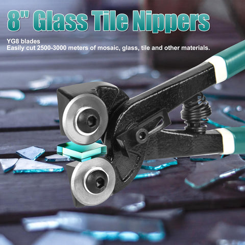 GINWORD 8-inch Ceramic Tile Nipper cutting thick tiles up to 9 mm.