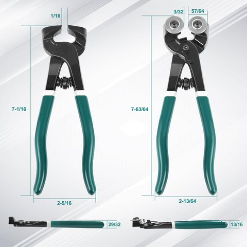 GINWORD Wheeled Glass Mosaic Nipper in action delivers smooth cuts on glass tiles.