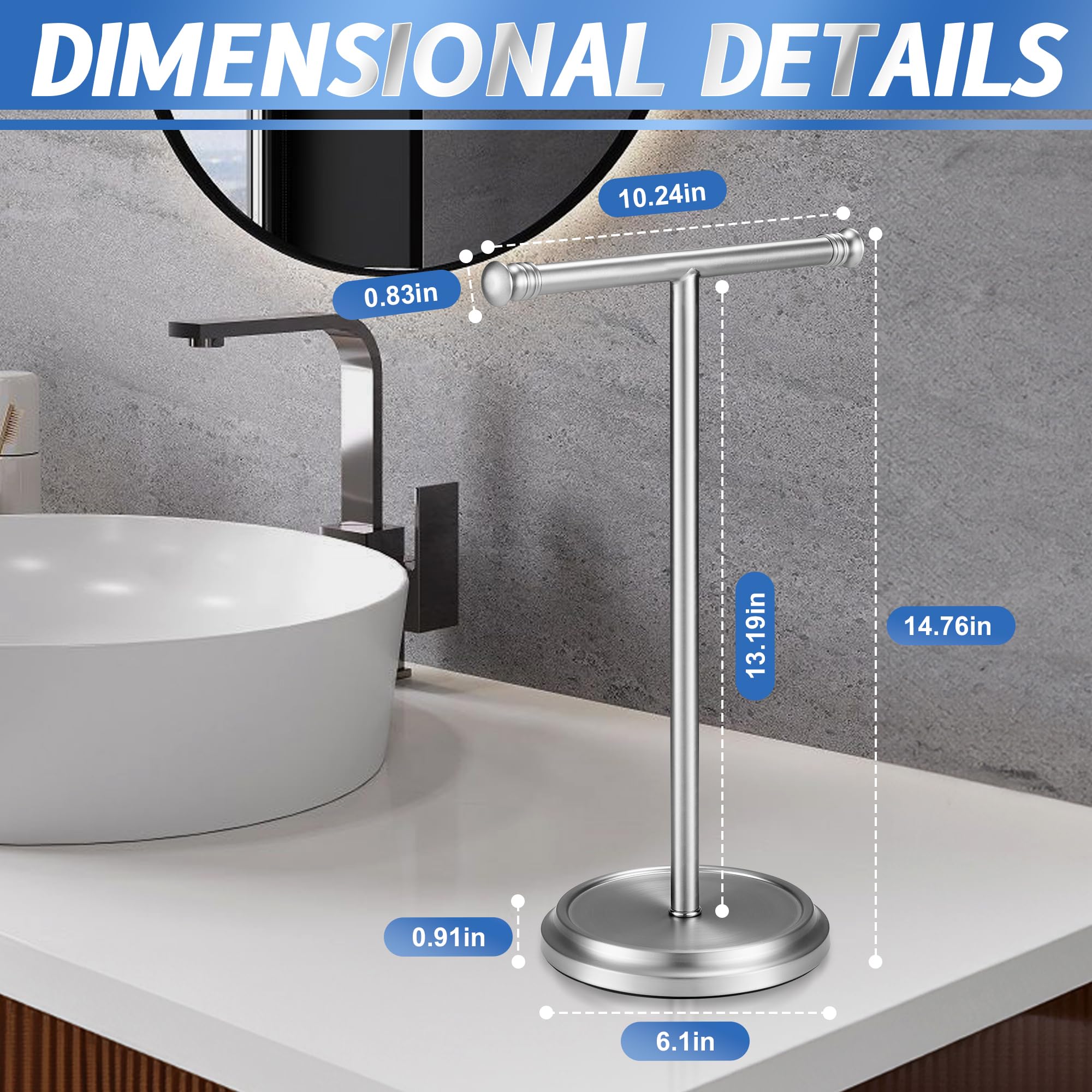 GINWOUN elegant T-shape design prevents towels from slipping.