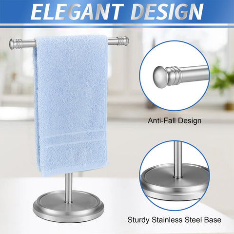 GINWOUN stainless steel towel rack showcases durable, rust-proof construction.
