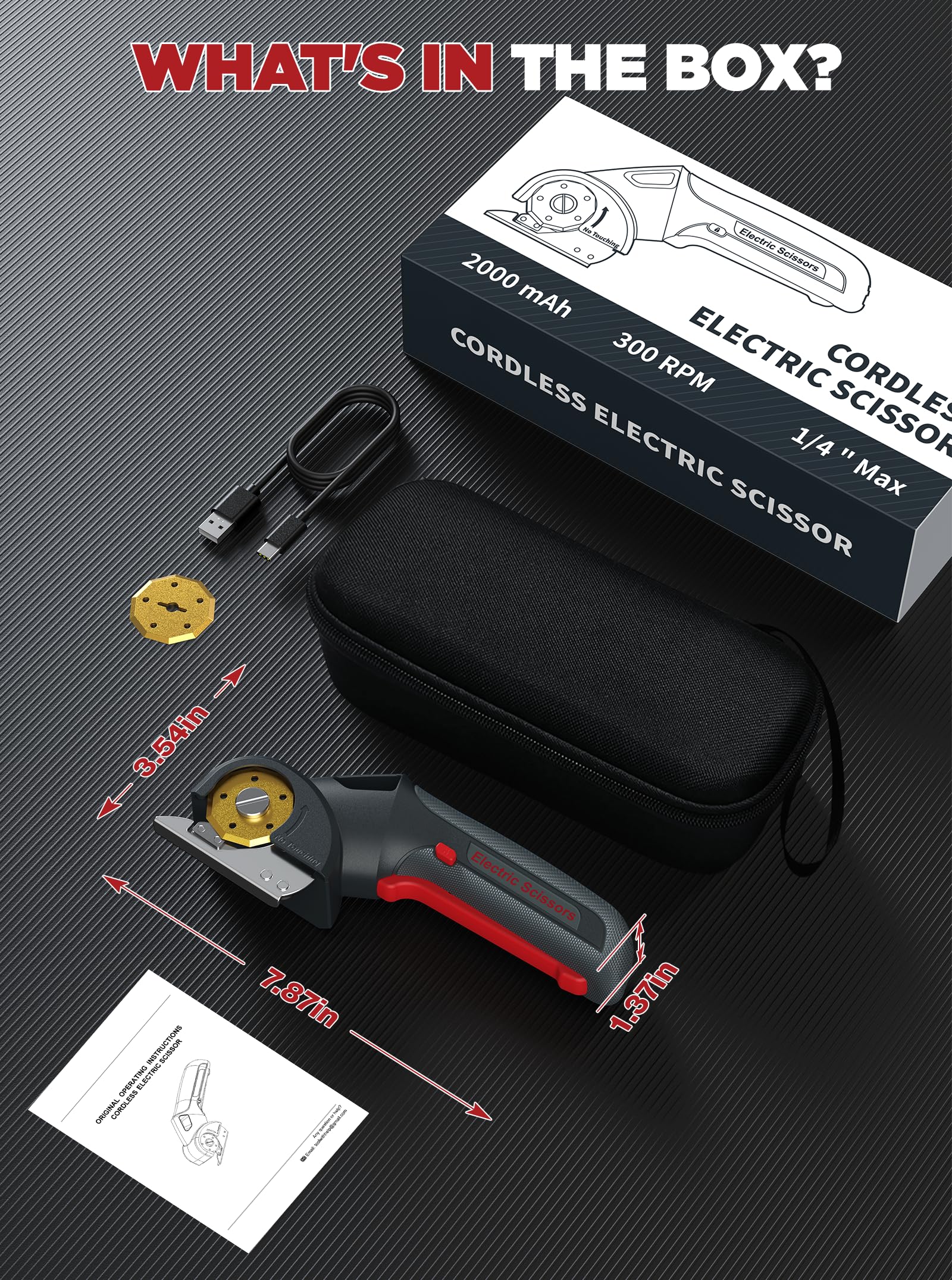 Giosuan 4V cordless cutting tool multi-material cutting handles cardboard, leather, fabric with precision.