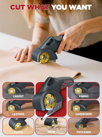 Giosuan 4V cordless cutting tool safety lock prevents accidental starts.