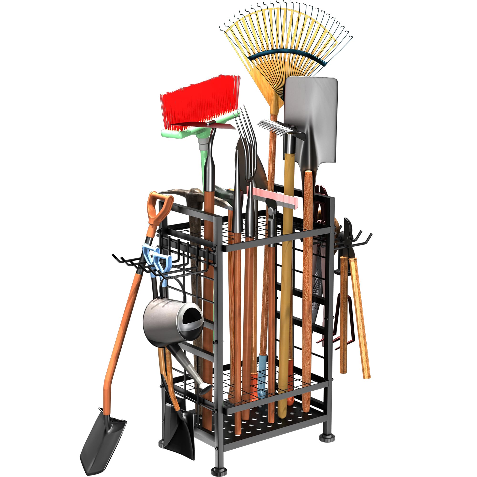 GIOTORENT 3-tier garden tool organizer front view with 78-tool capacity.