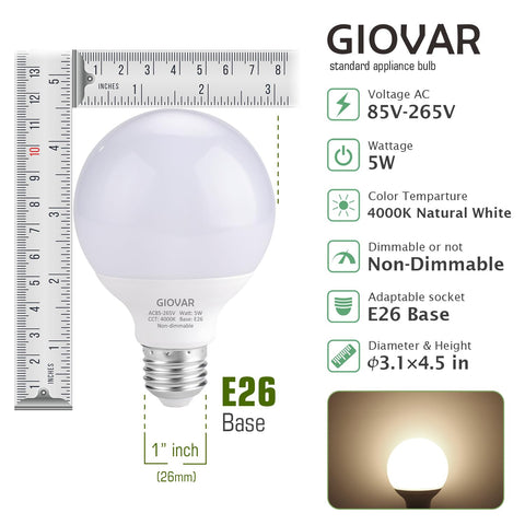 GIOVAR bulbs in use near mirror for bright, even illumination