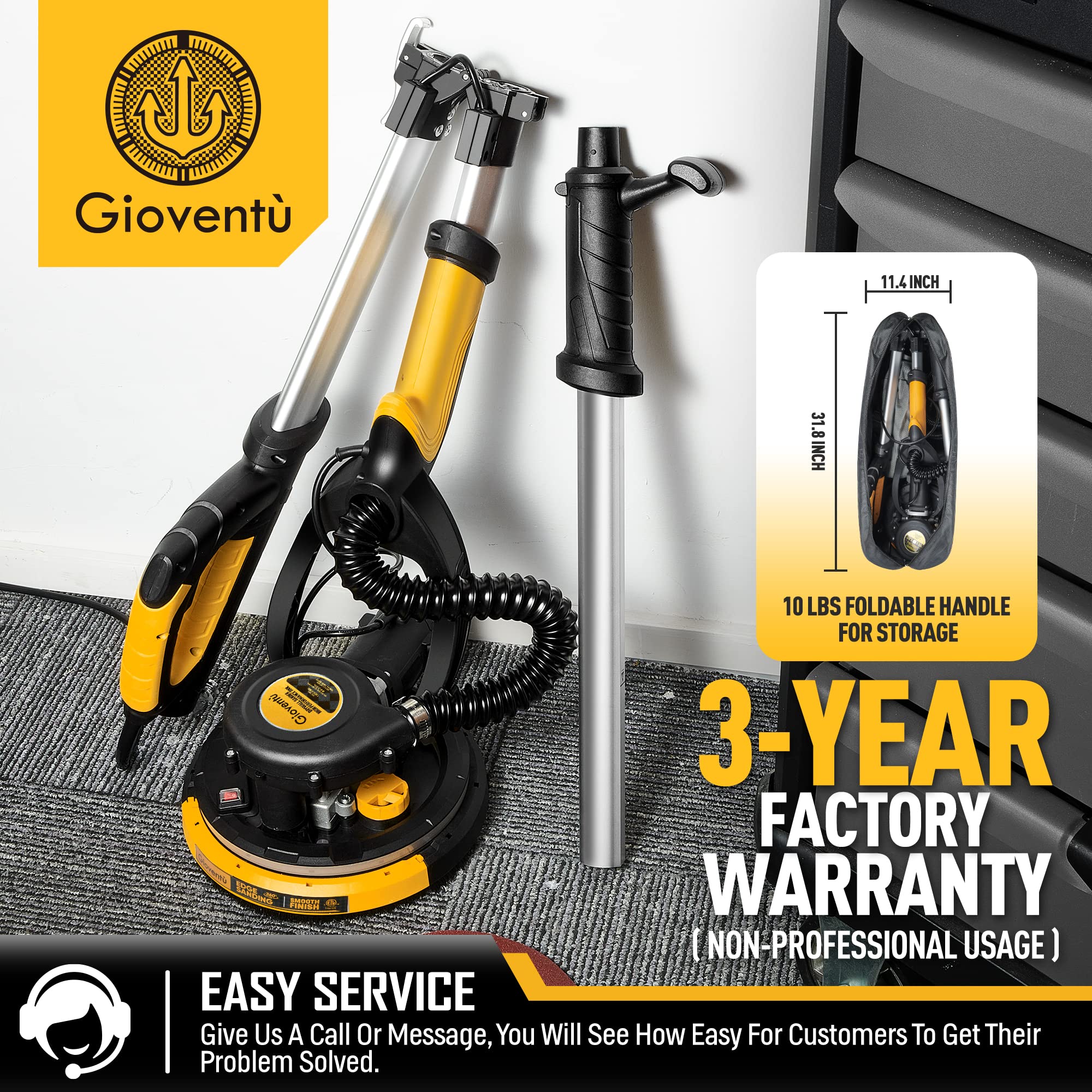 Gioventù 26-foot power cord ensures extended reach across larger rooms.