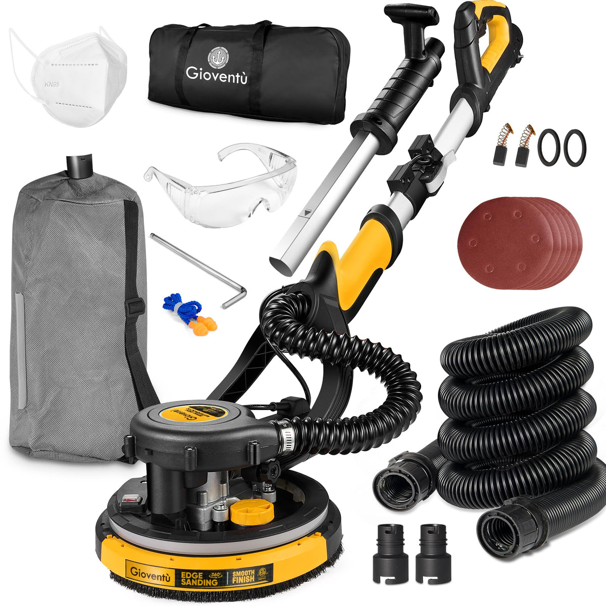 Gioventù drywall sander with 750W motor enables fast, even ceiling sanding.