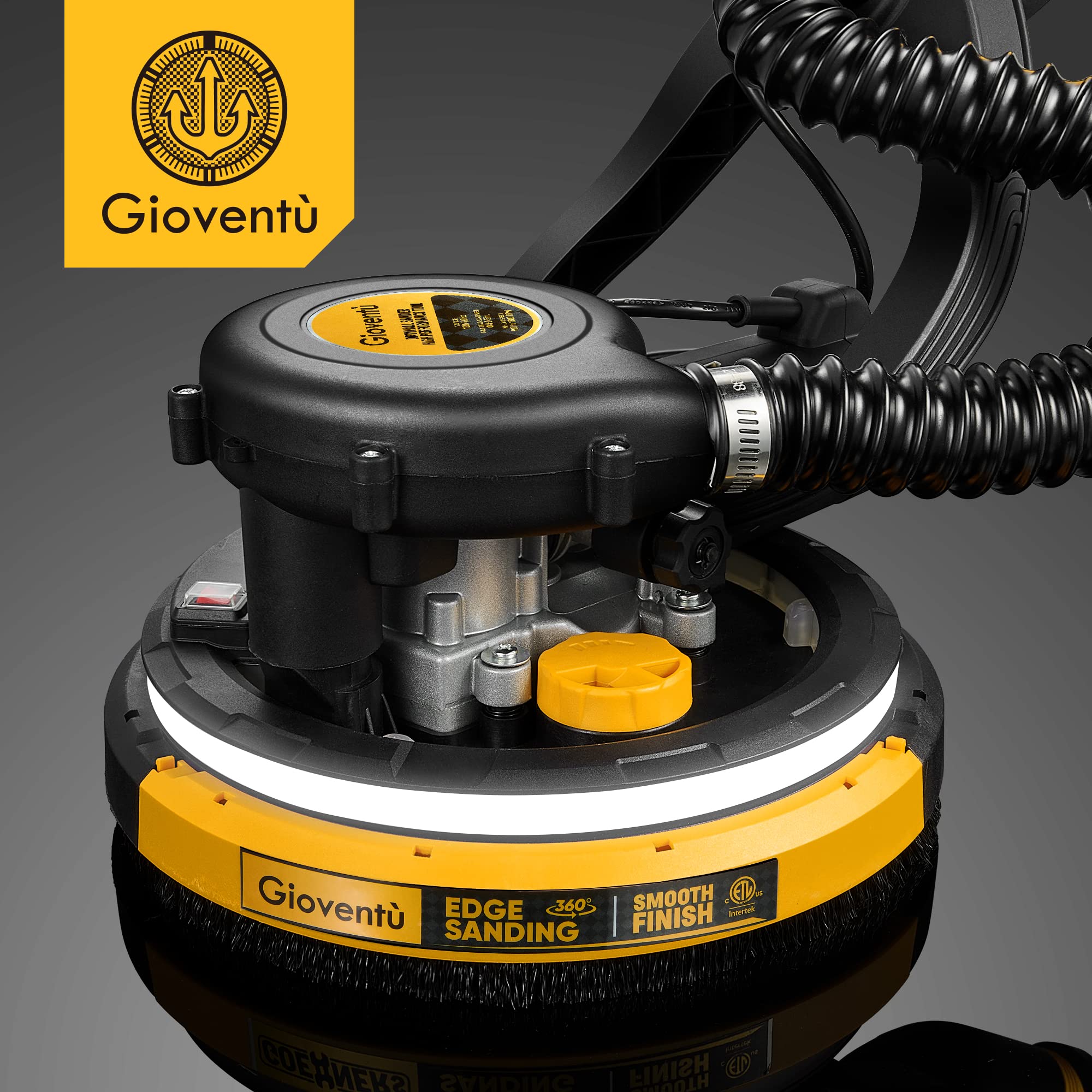Gioventù extendable handle extends from 4.9 to 6.2 feet for high ceilings.