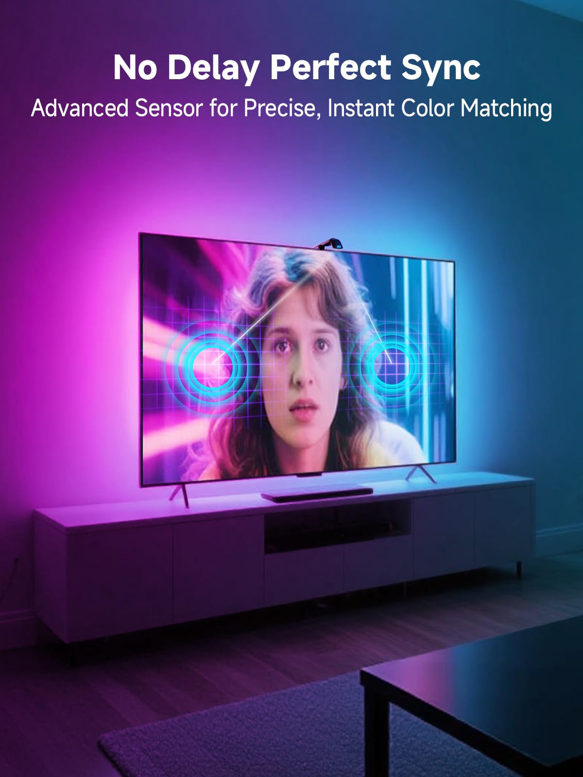 GIPOYENT music-synced mode enhances movie and gaming lighting