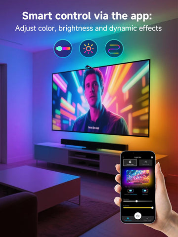 GIPOYENT app-controlled backlights with brightness and color options