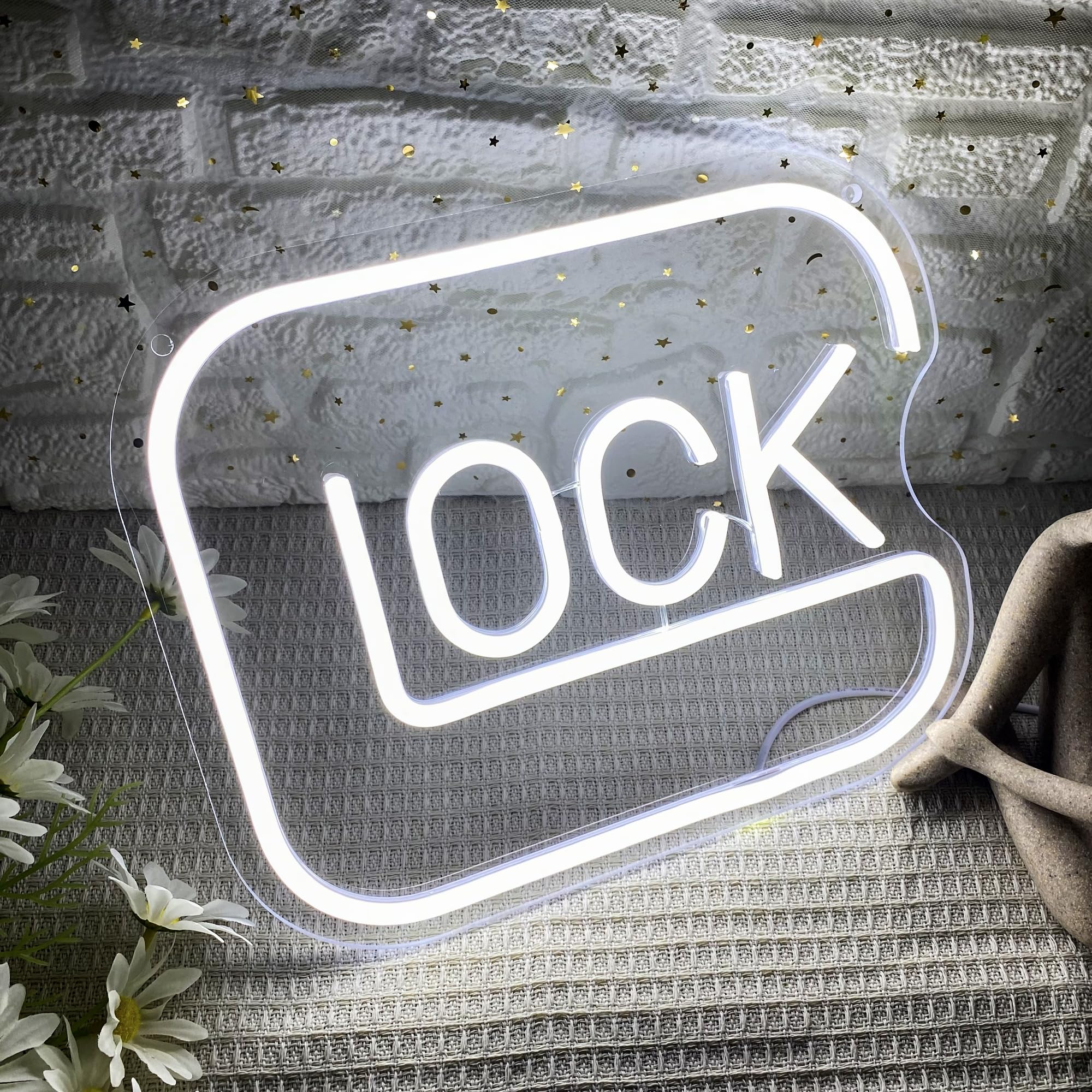 Gippro Lock Neon Sign adjustable brightness elevates game room mood
