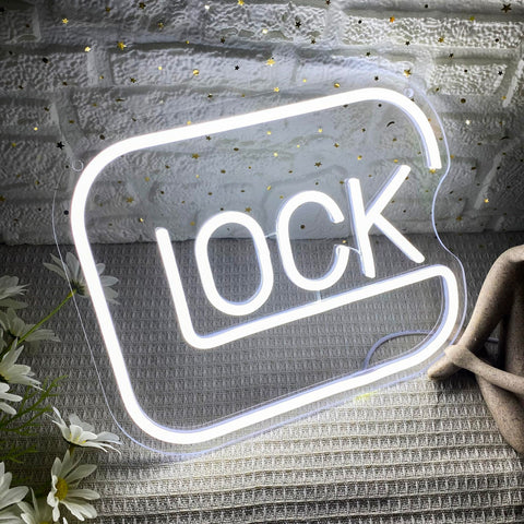 Gippro Lock Neon Sign adjustable brightness elevates game room mood