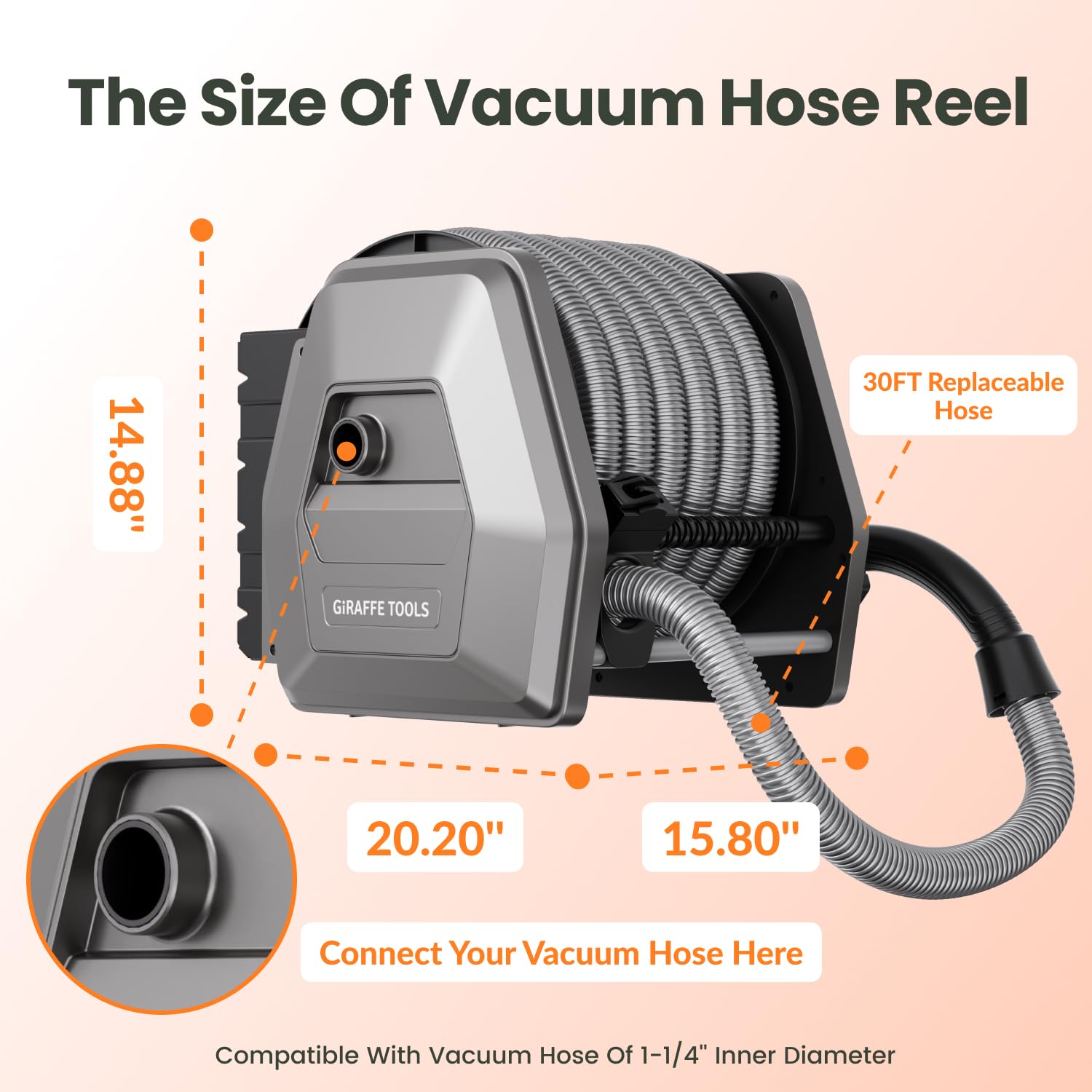 Giraffe Tools 32mm vacuum compatibility ensures secure fit with common vacuums.