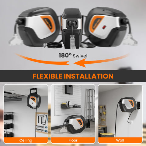 Giraffe Tools lighted triple-tap outlet enhances visibility in the workspace.