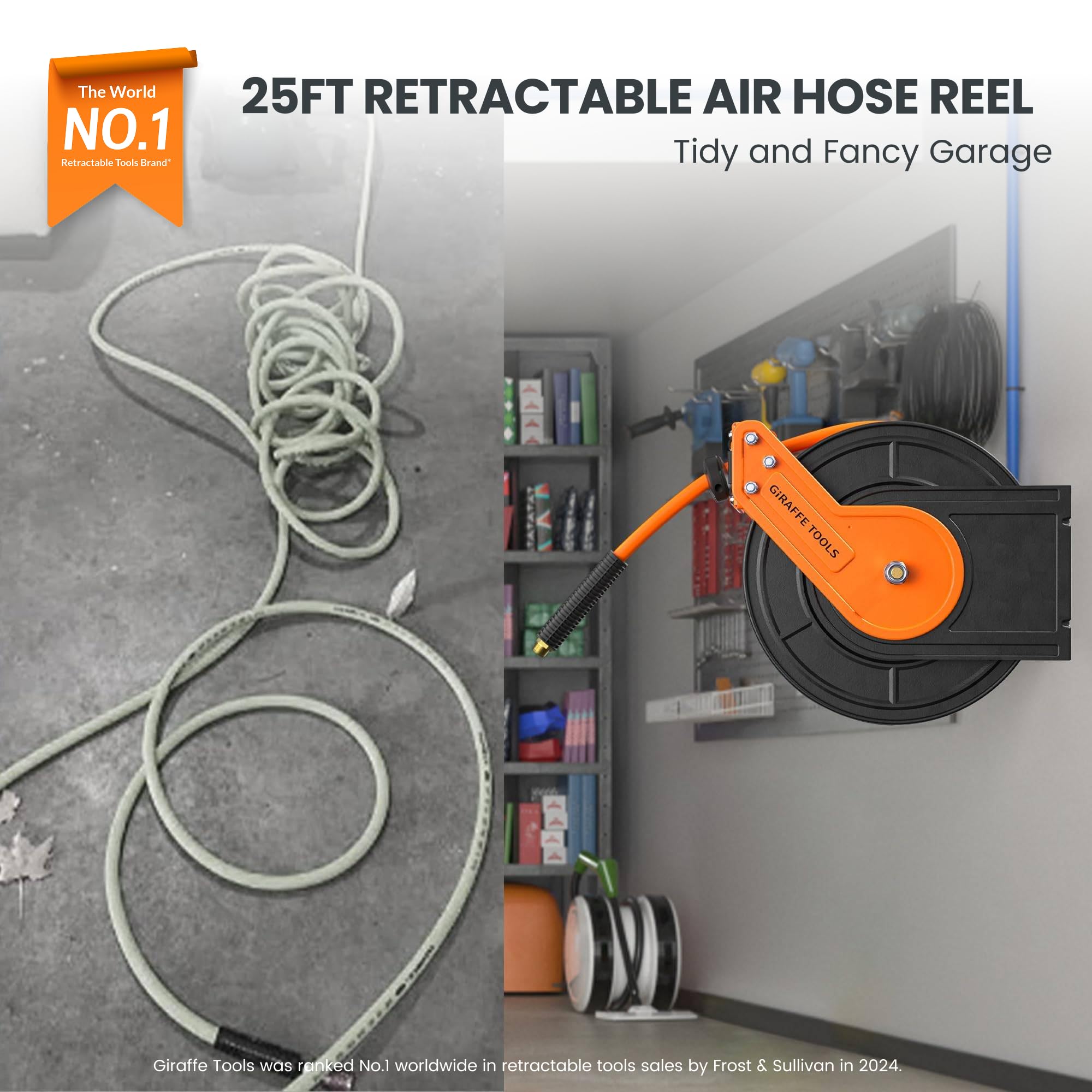 Giraffe Tools TA10B 25 ft hybrid hose with all-weather flexibility.