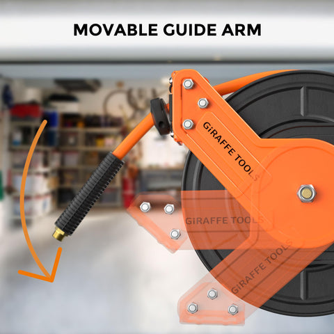 Giraffe Tools TA10B hose guide and lock prevent tangling and wear.