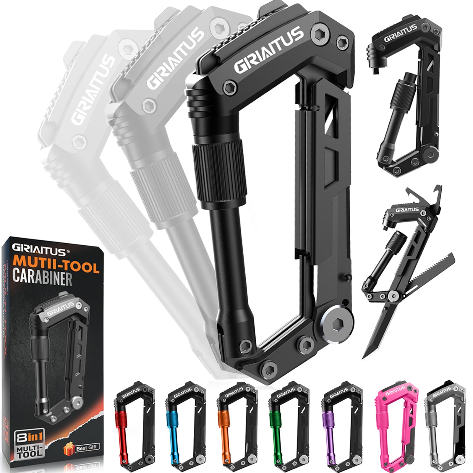 GIRIAITUS carabiner multitool knife in action for quick outdoor tasks