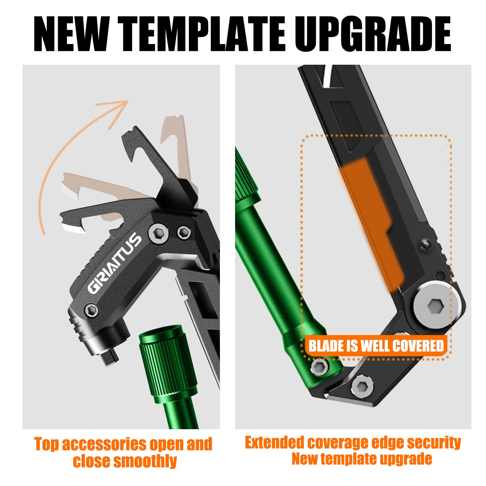 GIRIAITUS locking carabiner multitool ensures secure attachment during hikes.