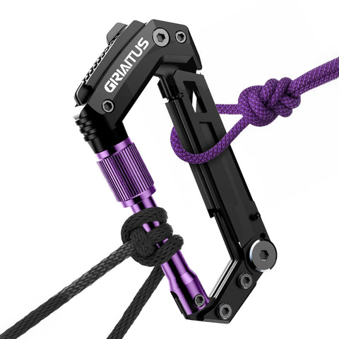 GIRIAITUS carabiner multitool in purple for everyday carry and quick access