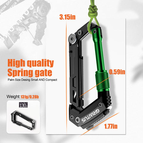 GIRIAITUS carabiner multitool rope cutter offers precise control during rope work.