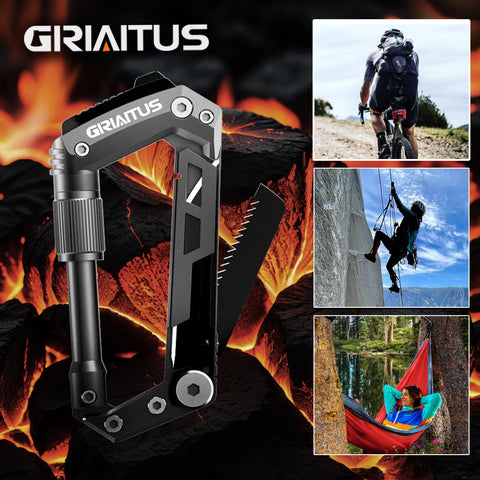 GIRIAITUS carabiner multitool includes ruler for on-site measurements.