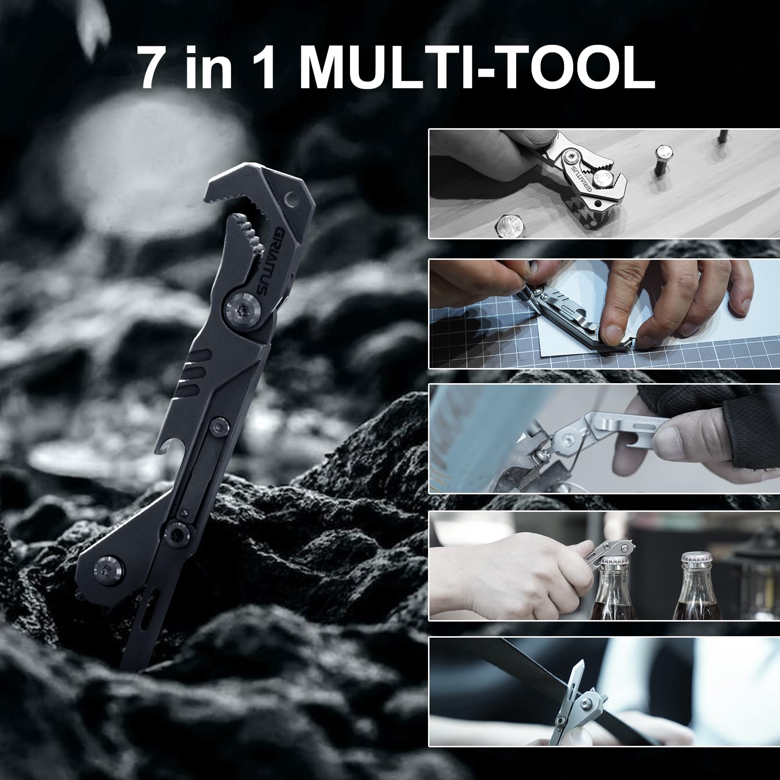 GIRIAITUS EDC Multitool bottle opener for easy refreshment during outdoor adventures.