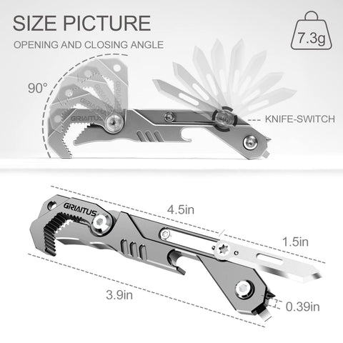 GIRIAITUS EDC Multitool knife open position demonstrates versatile cutting capability.