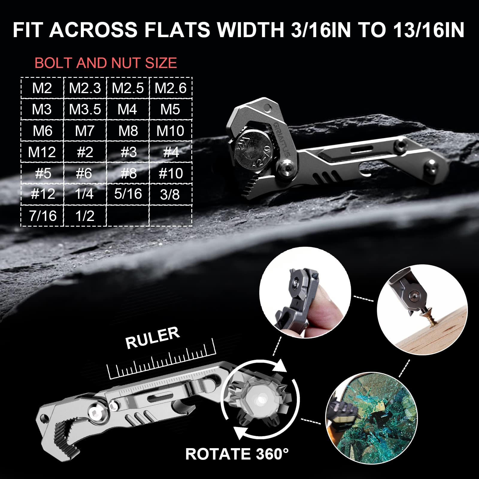 GIRIAITUS EDC Multitool screwdriver heads enable on-the-spot repairs.