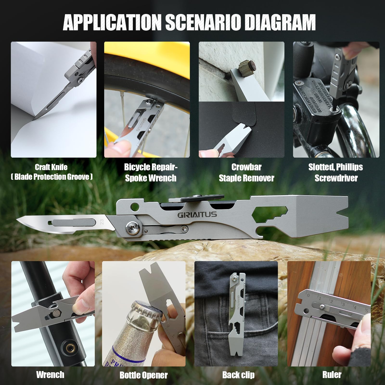 GIRIAITUS edc pocket gadget for men ideal for cycling, camping, and everyday tasks.