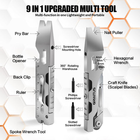 GIRIAITUS folding screwdriver kit for versatile tightening in tight spaces and field use.