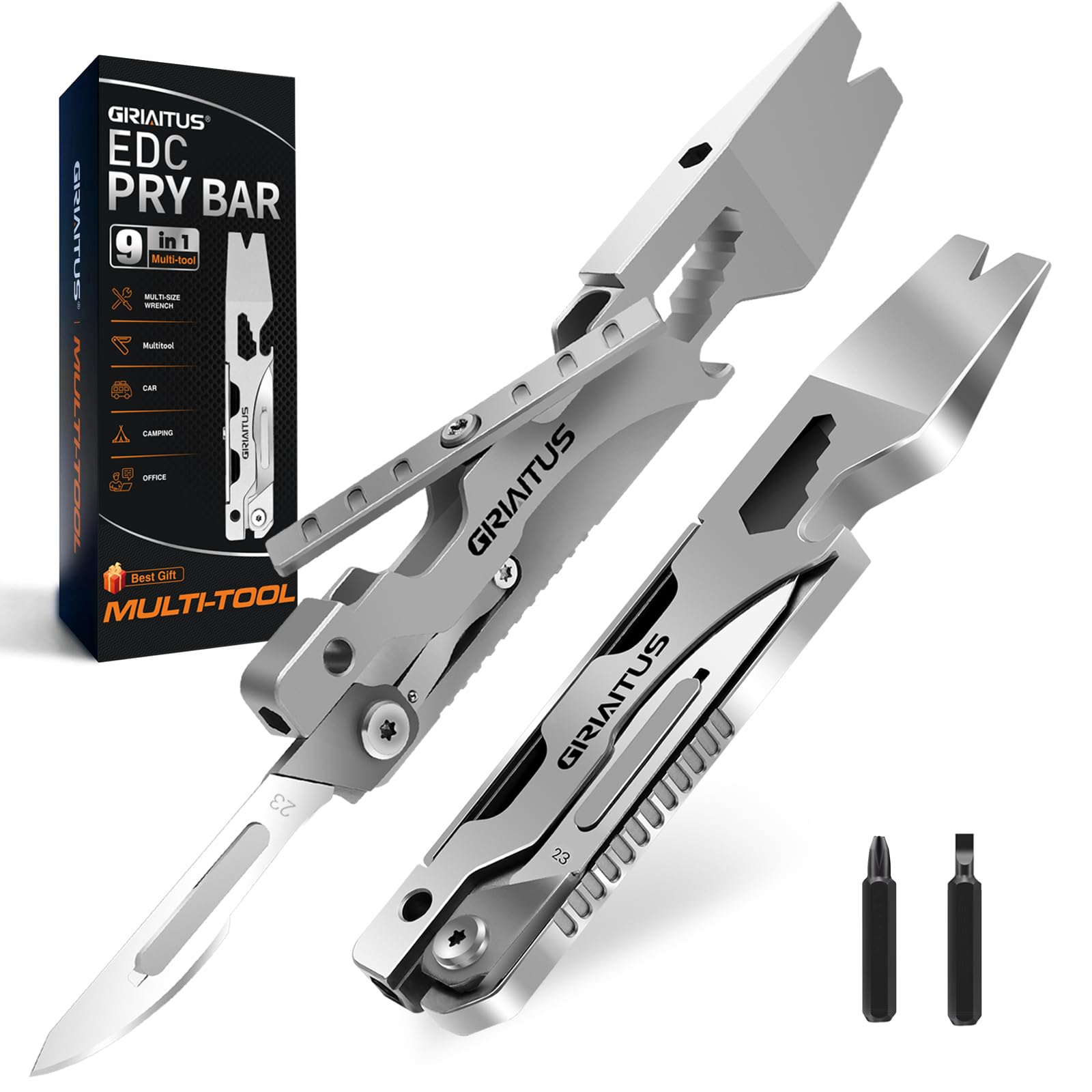 GIRIAITUS multitool prybar-wrench folding for quick on-the-go prying and repair tasks.