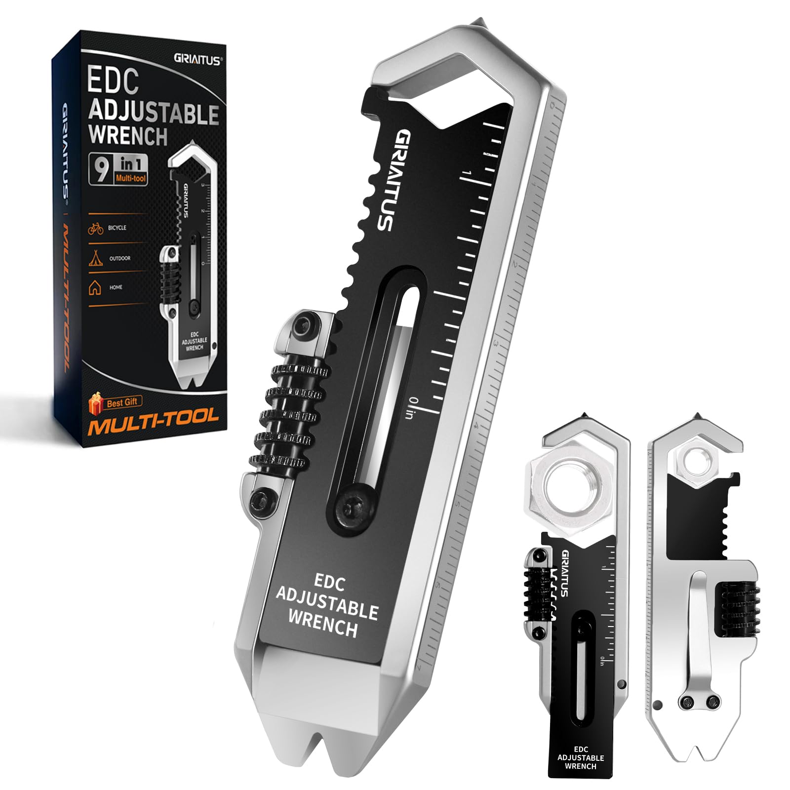 GIRIAITUS small multitool wrench 9-in-1 pocket adjustable for quick repairs