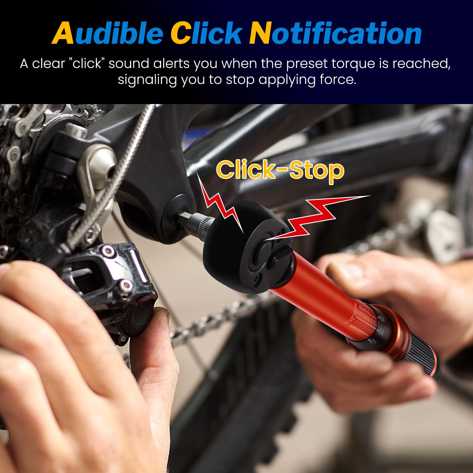 GIREORAN dual-direction click provides audible torque feedback.