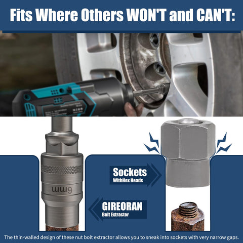 GIREORAN slim design fits tight spaces for easier removal.