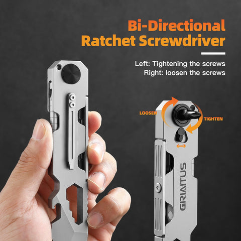 GIRIAITUS EDC Pry Bar Bi-Directional Ratchet Screwdriver in action for quick adjustments.