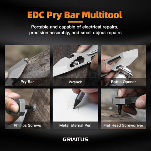 GIRIAITUS EDC Pry Bar Pocket Clip enabling belt or pocket attachment.