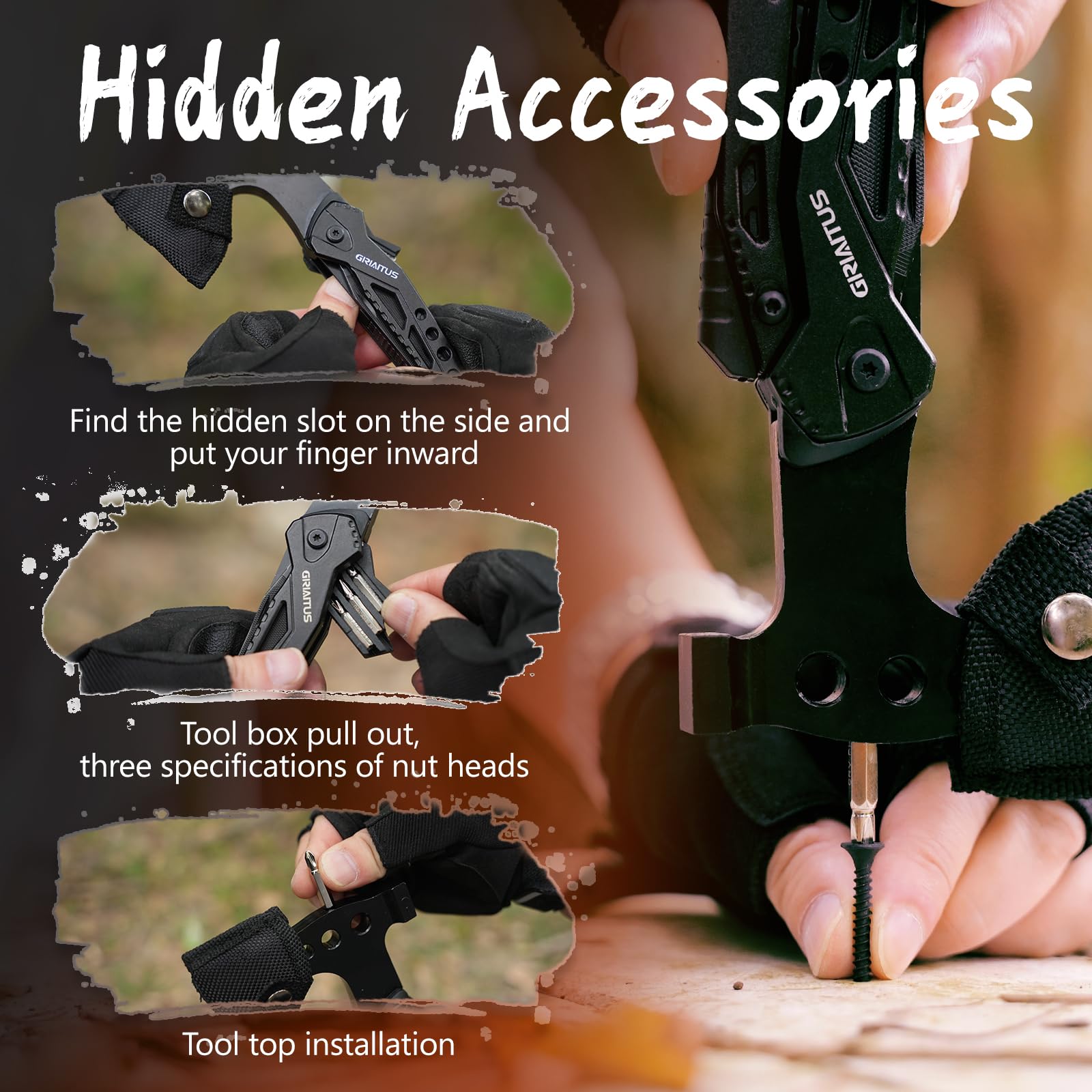GIRIAITUS knife, saw, and serrated blade for versatile cutting