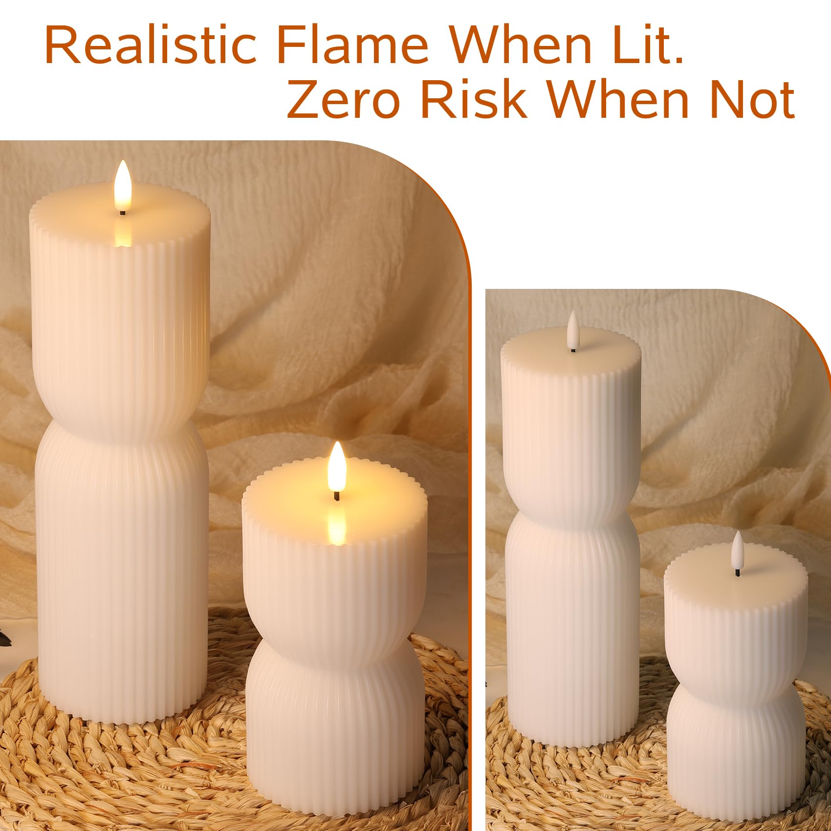 Girimax LED candle with simulated wick flame for realism