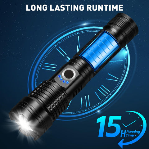 GISAEV flashlight in five modes suitable for camping and signaling.