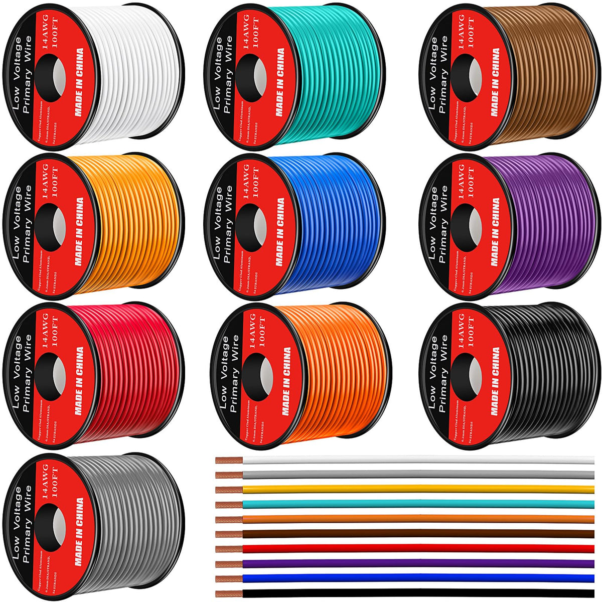 Gisafai 12 gauge red wire spool for automotive harness installations