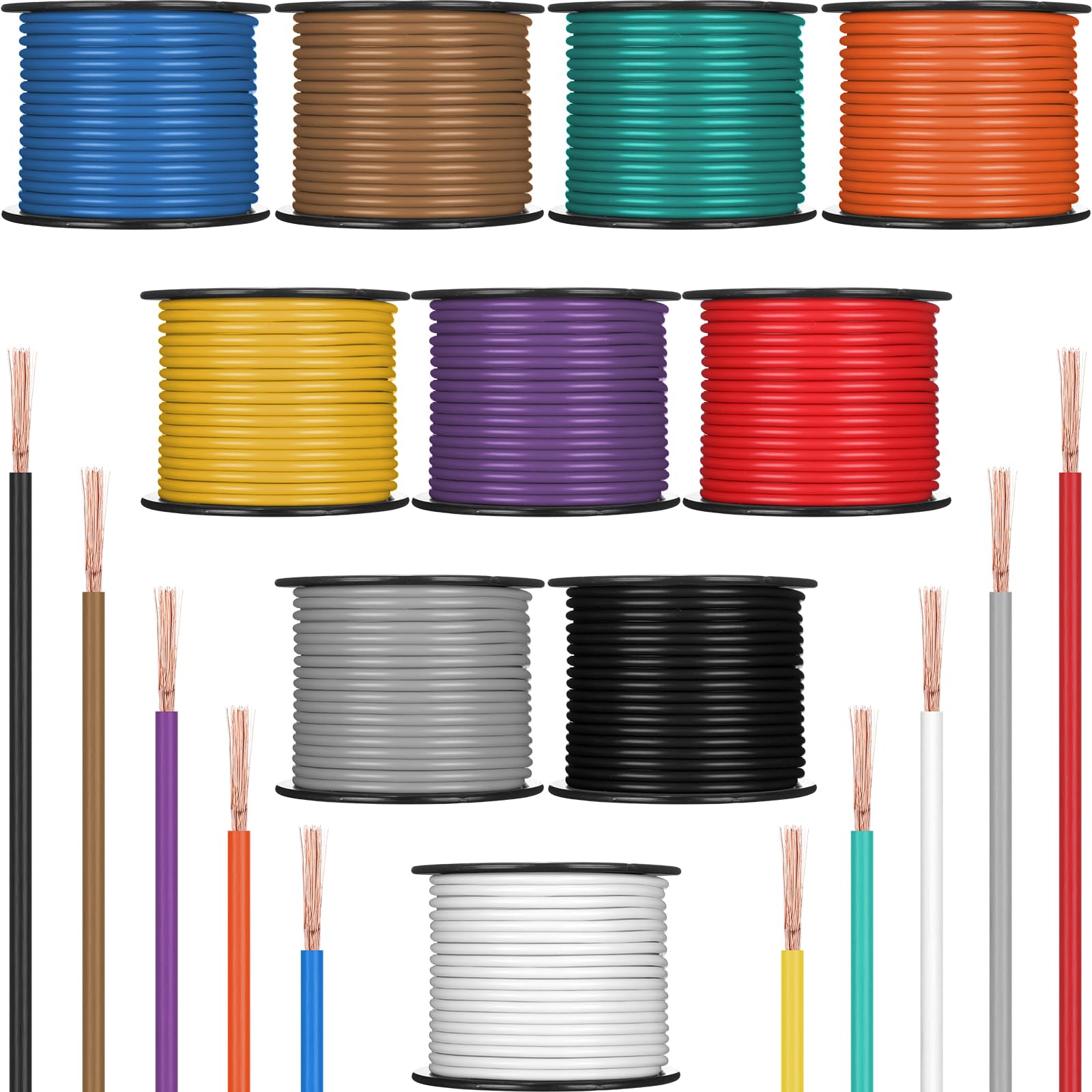 Gisafai 14 AWG orange wire spool for durable power runs