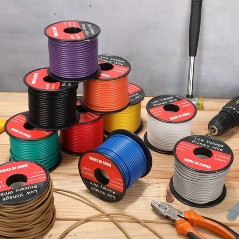 Gisafai 14 AWG purple wire spool for audio and lighting builds