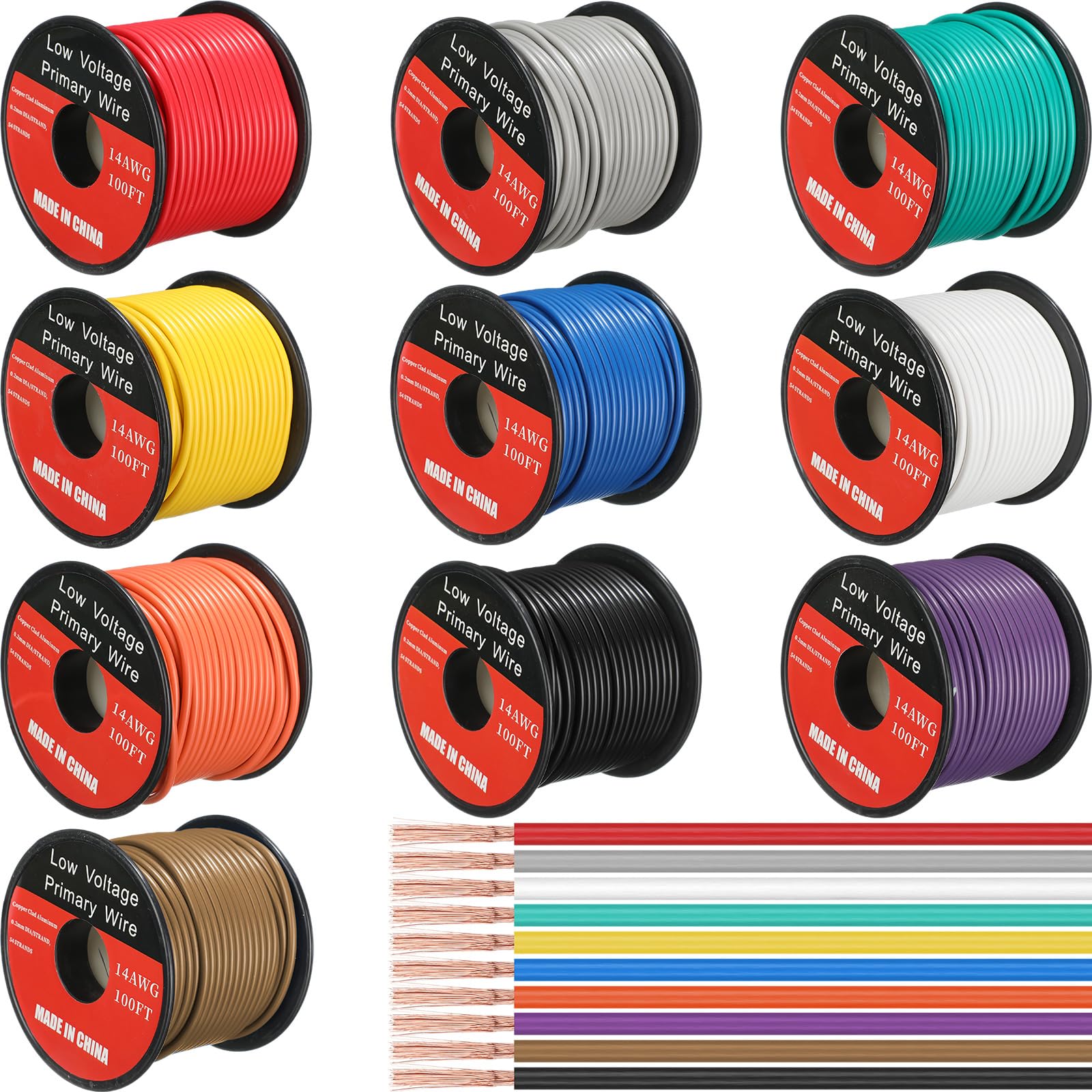 Gisafai 14 AWG red wire spool for automotive wiring and harnessing